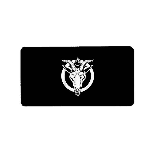 Dark Goat Baphomet, Satanic Lucifer Beelzebub Gift Label (Front)