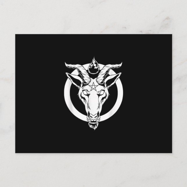 Dark Goat Baphomet, Satanic Lucifer Beelzebub Gift Postcard (Front)