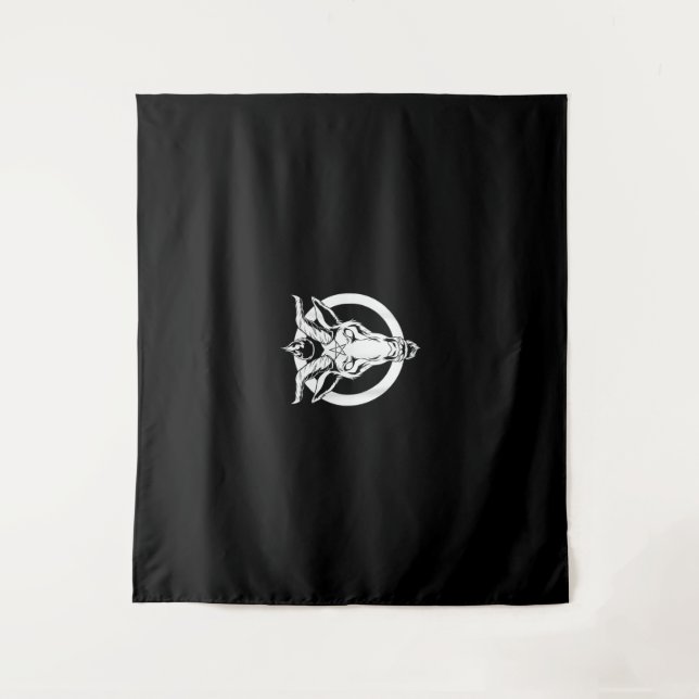 Dark Goat Baphomet, Satanic Lucifer Beelzebub Gift Tapestry (Front)