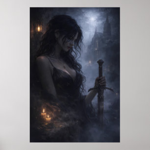 Dark Goddess of the Mist – Seductive Fantasy Woman Poster