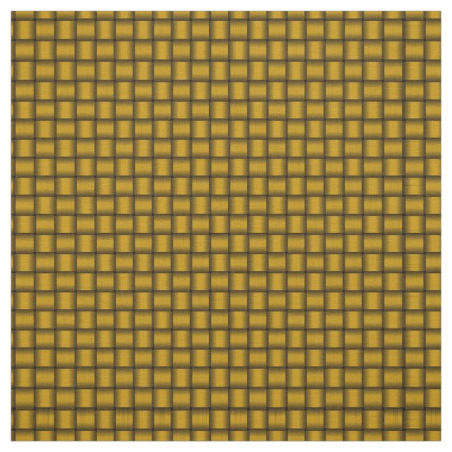 Dark Gold/brown weave, woven basket pattern print Fabric (Swatch)