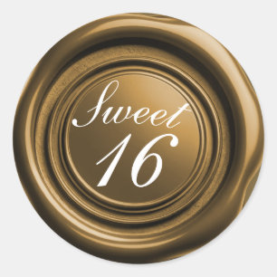 Dark Gold Candle Wax Seal Drip Sweet 16 Wedding