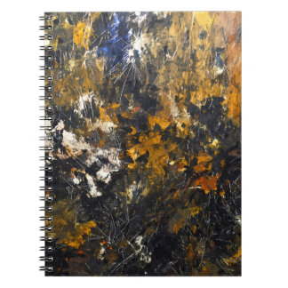 Dark Gold Copper Scratch Abstract Notebook