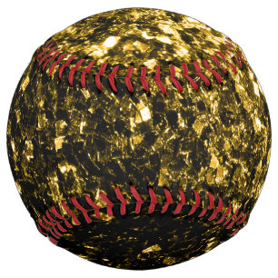 Dark gold faux glitter sparkles bling softball