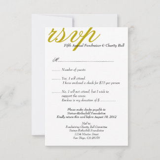 Dark gold gala formal event elegant RSVP response