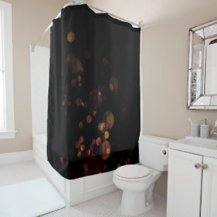Dark Gold & Purple Bokeh Circles Shower Curtain