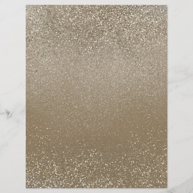 Dark Gold Shimmer Glitter Dust Scrapbook Paper (Front)