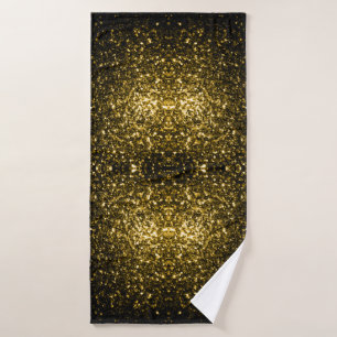 Dark Gold sparkles glitter Bath Towel