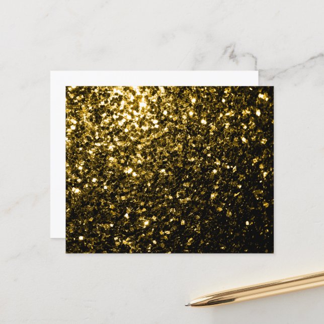 Dark gold yellow faux glitter sparkles paper (Front/Back In Situ)