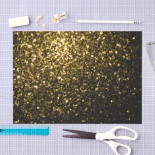 Dark gold yellow faux glitter sparkles tissue paper