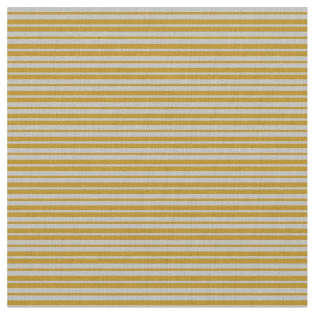 Dark Goldenrod & Grey Stripes Fabric (Close Up)