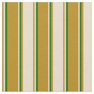 Dark Goldenrod, Tan, and Dark Green Coloured Lines Fabric