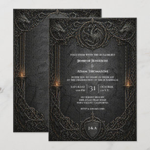 Dark GOT Gothic Halloween Wedding Invitation