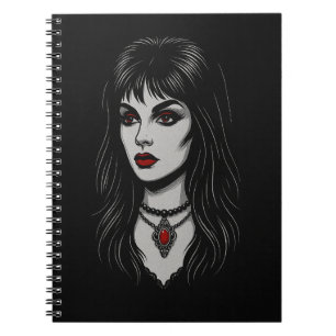 Dark goth woman notebook