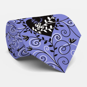 Dark Gothic Abstract Whimsical Fixed Broken Heart Tie