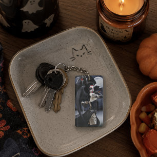 Dark Gothic Angel Death Sugar Skull Fantasy Key Ring
