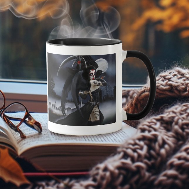 Dark Gothic Angel Death Sugar Skull Fantasy Mug (Creator Uploaded)