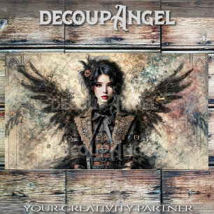 Dark Gothic Angel Decoupage Tissue Paper
