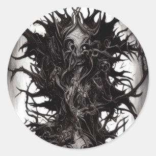 Dark Gothic Art Dark Vile Biomatter Classic Round Sticker