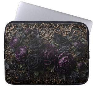 Dark Gothic Baroque Black Roses Placemat Laptop Sleeve