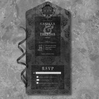 Dark Gothic Black & Black Damask No Dinner