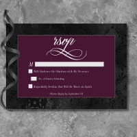 Dark Gothic Black Floral Satin Damask Wine Wedding