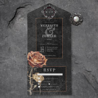 Dark Gothic Black & Grey Rust Rose Dinner