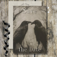 Dark Gothic Black & Tan Raven Couple Wedding