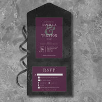 Dark Gothic Black Wine Floral Satin Dinner