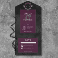 Dark Gothic Black Wine Floral Satin No Dinner