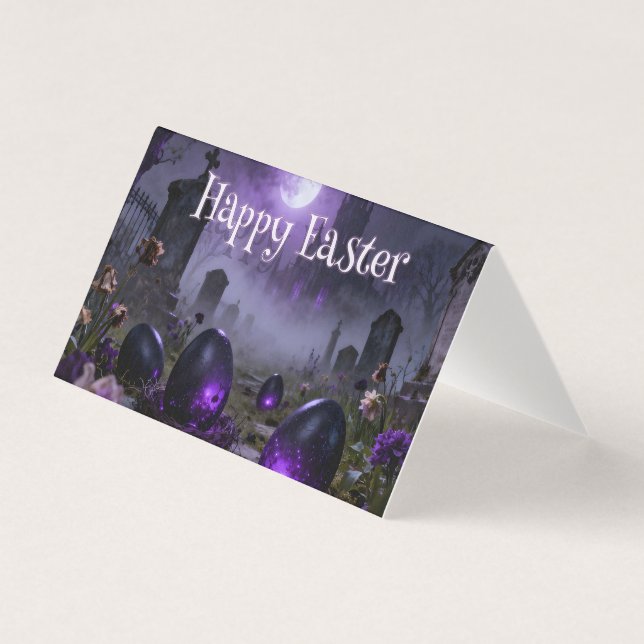 Dark Gothic Easter Scene with Glowing Eggs (Front)