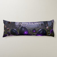 Dark Gothic Easter Scene with Glowing Eggs