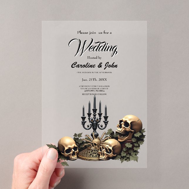 Dark Gothic Elegance. Stunning archway  Acrylic Invitations (Insitu (Handheld))