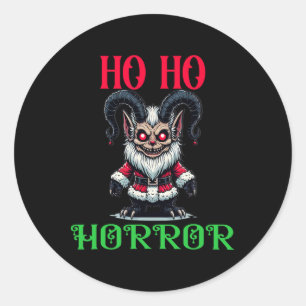 Dark Gothic Festive Vibes Ho Ho Horror Krampus Chr Classic Round Sticker