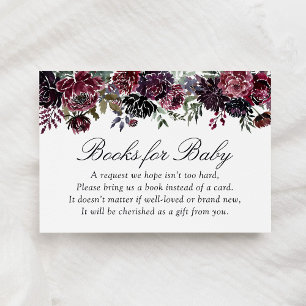 Dark Gothic Floral Halloween Books for Baby Enclosure Card