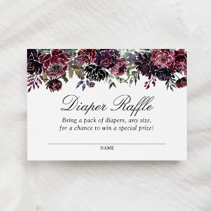 Dark Gothic Floral Halloween Diaper Raffle Ticket Enclosure Card