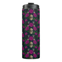 Dark Gothic Grungy Rose Vines Raven Skull pink