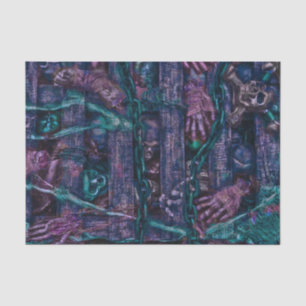 Dark Gothic Halloween Skull Teal Purple Body Parts Tissue Paper