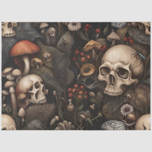 Dark gothic Halloween skulls tissue decoupage Tissue Paper