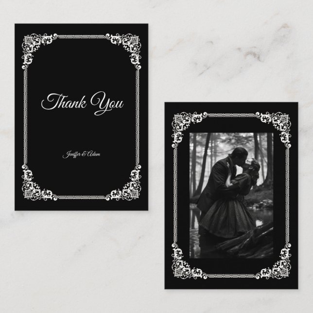 Dark Gothic Halloween wedding Card (Front/Back)