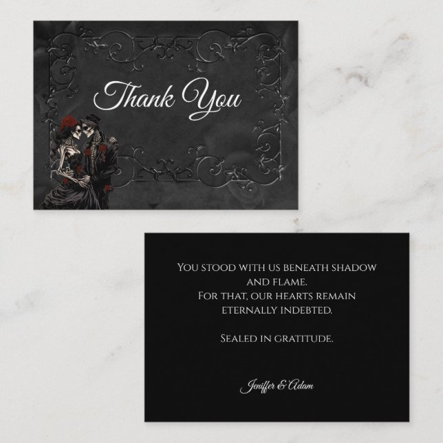 Dark Gothic Halloween wedding Card (Front/Back)