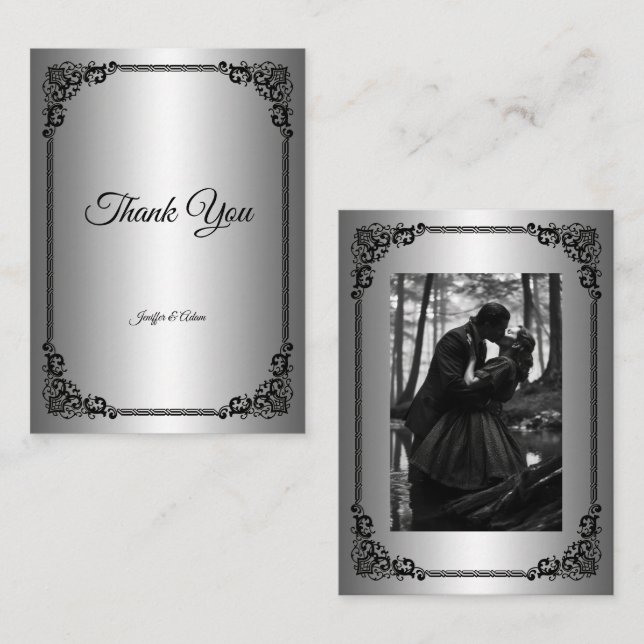 Dark Gothic Halloween wedding Card (Front/Back)