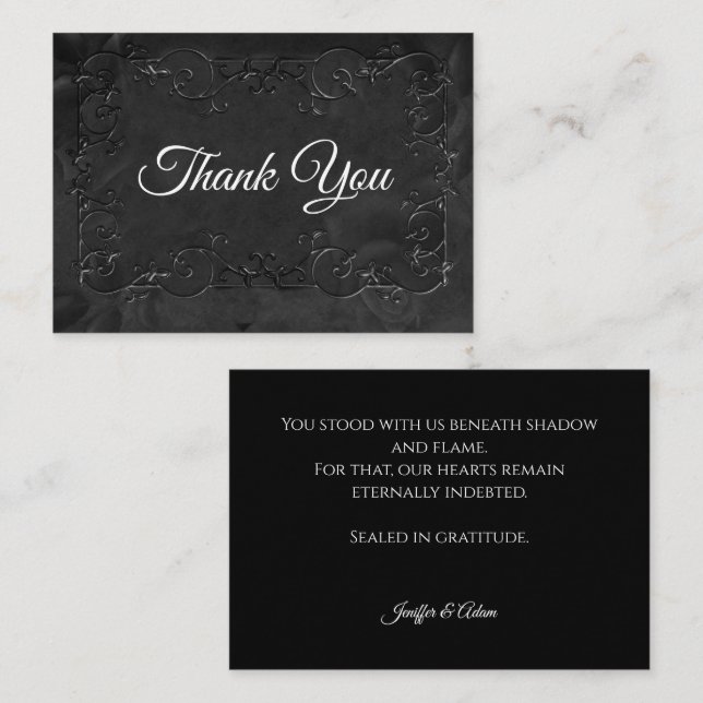 Dark Gothic Halloween wedding Card (Front/Back)