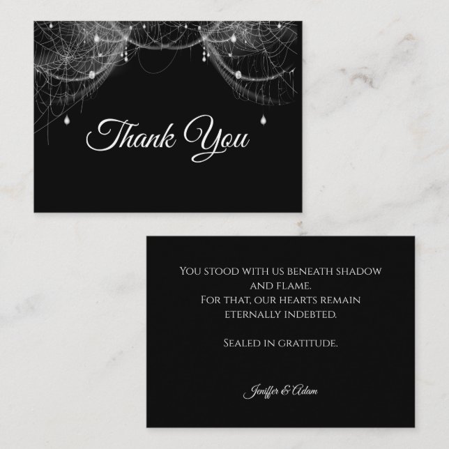 Dark Gothic Halloween wedding Card (Front/Back)