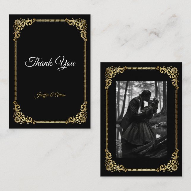 Dark Gothic Halloween wedding Card (Front/Back)