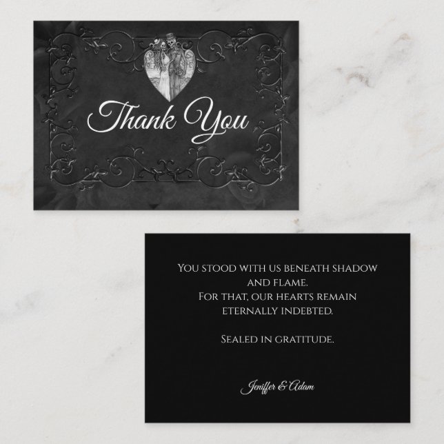 Dark Gothic Halloween wedding Card (Front/Back)