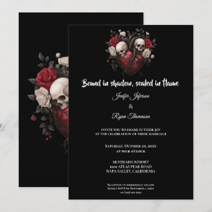 Dark Gothic Halloween wedding invitation