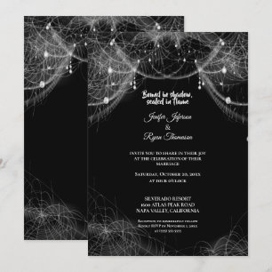 Dark Gothic Halloween wedding Invitation