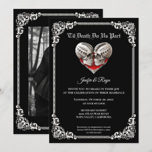 Dark Gothic Halloween wedding Invitation