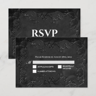 Dark Gothic Halloween Wedding RSVP Card